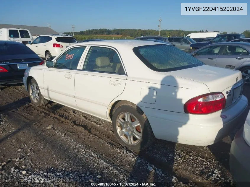 2001 Mazda 626 Es/Lx VIN: 1YVGF22D415202024 Lot: 40518045