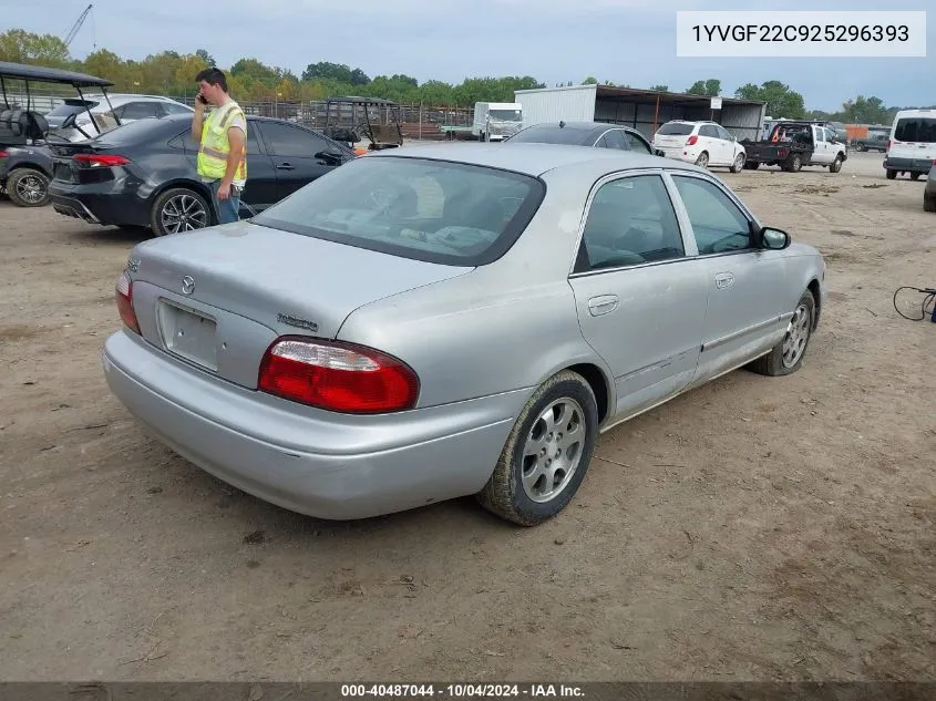 2002 Mazda 626 Lx VIN: 1YVGF22C925296393 Lot: 40487044