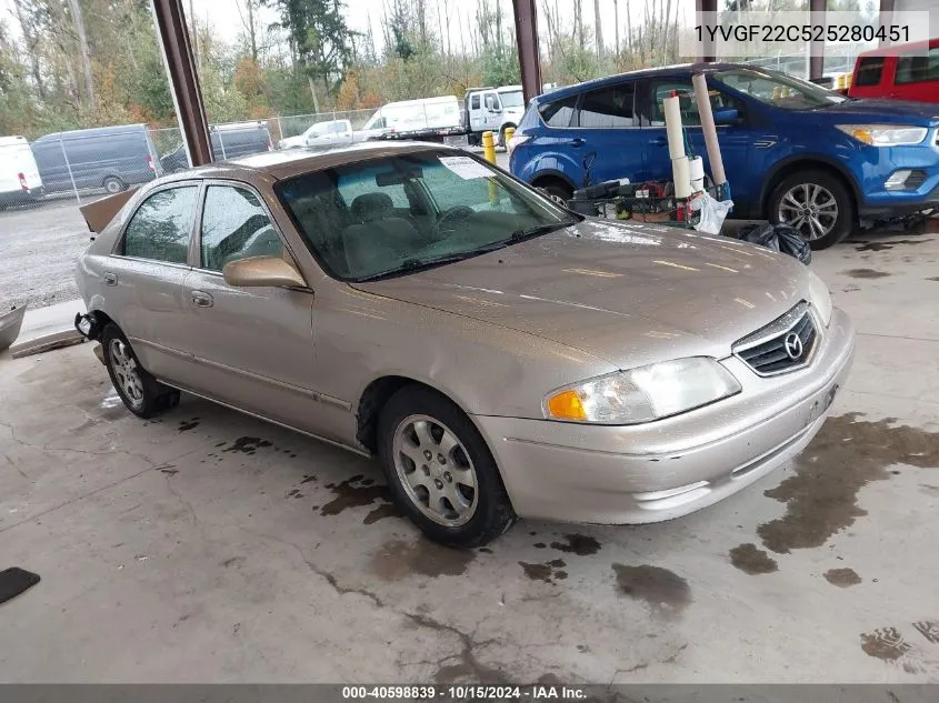 2002 Mazda 626 Lx VIN: 1YVGF22C525280451 Lot: 40598839