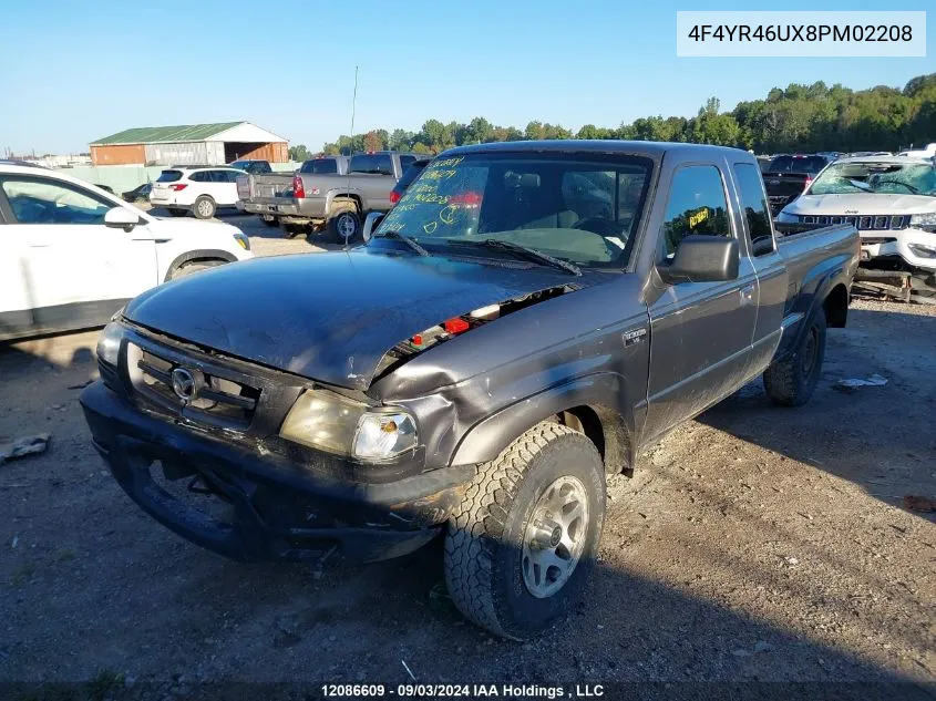 2008 Mazda B3000 Cab Plus VIN: 4F4YR46UX8PM02208 Lot: 12086609