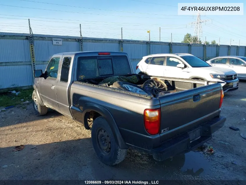 2008 Mazda B3000 Cab Plus VIN: 4F4YR46UX8PM02208 Lot: 12086609