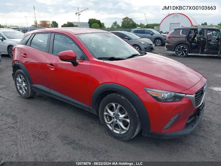 JM1DKBC7XG0103663 2016 Mazda Cx-3