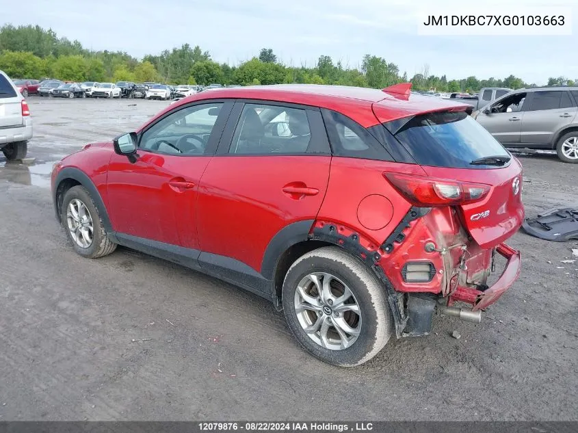 JM1DKBC7XG0103663 2016 Mazda Cx-3