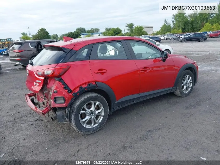 JM1DKBC7XG0103663 2016 Mazda Cx-3