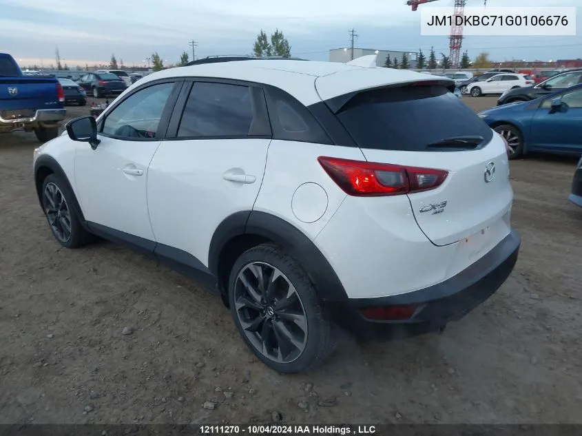 2016 Mazda Cx-3 VIN: JM1DKBC71G0106676 Lot: 12111270