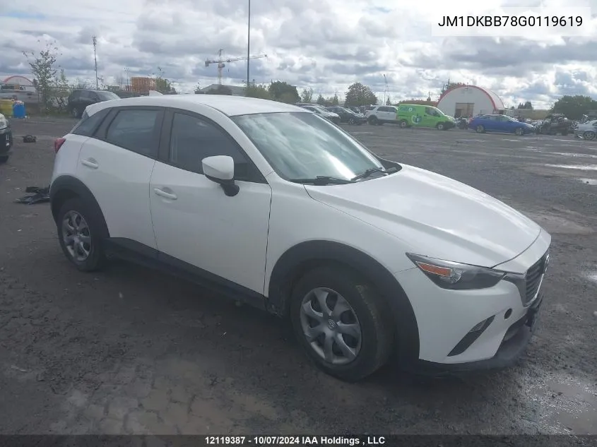 2016 Mazda Cx-3 VIN: JM1DKBB78G0119619 Lot: 12119387