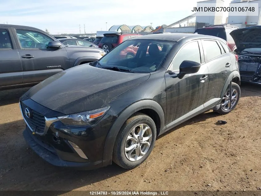 2016 Mazda Cx-3 VIN: JM1DKBC70G0106748 Lot: 12134783