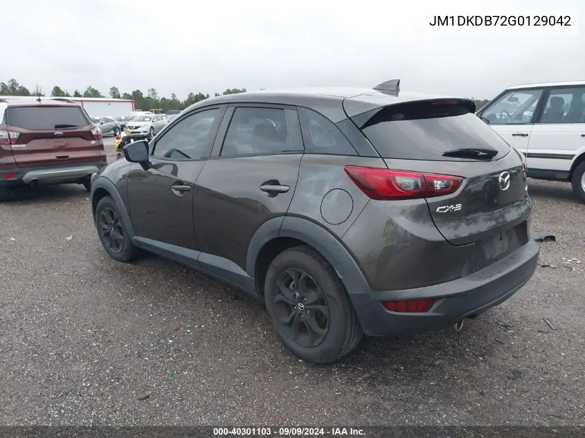 2016 Mazda Cx-3 Sport VIN: JM1DKDB72G0129042 Lot: 40301103