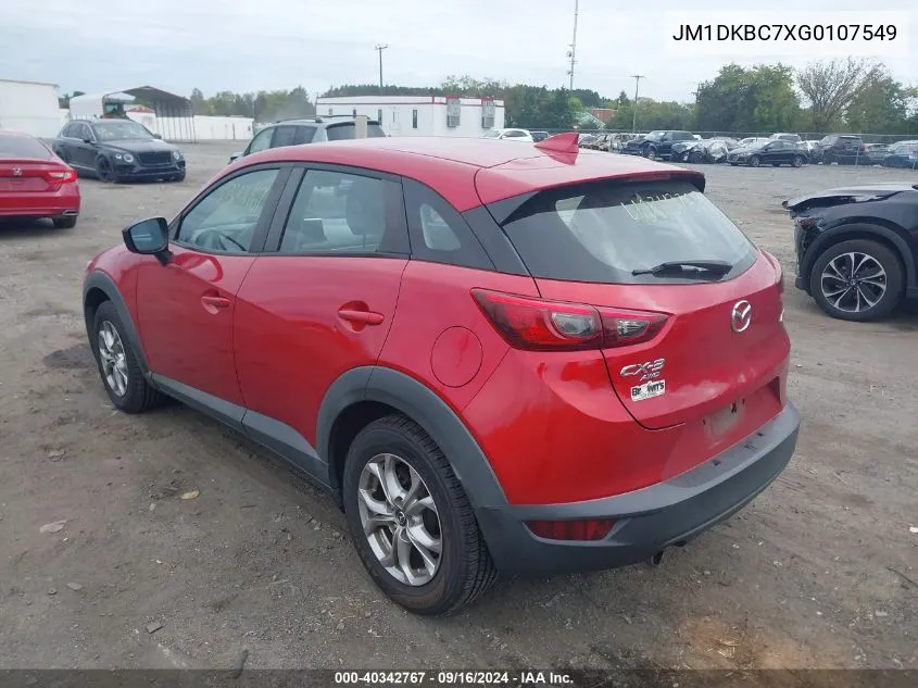 JM1DKBC7XG0107549 2016 Mazda Cx-3 Touring