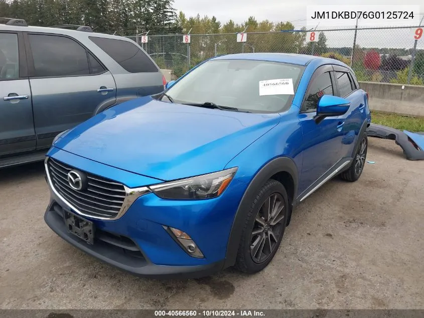 2016 Mazda Cx-3 Grand Touring VIN: JM1DKBD76G0125724 Lot: 40566560