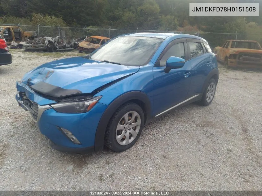 2017 Mazda Cx-3 VIN: JM1DKFD78H0151508 Lot: 12103824