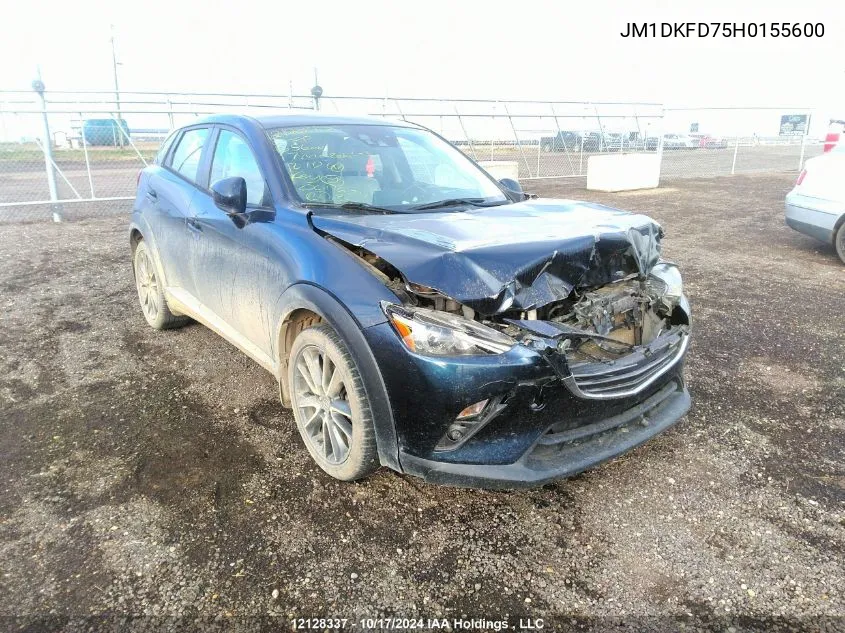 2017 Mazda Cx-3 VIN: JM1DKFD75H0155600 Lot: 12128337