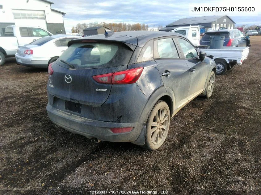 2017 Mazda Cx-3 VIN: JM1DKFD75H0155600 Lot: 12128337