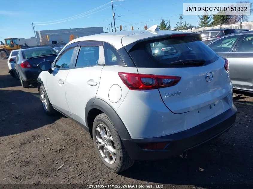 2017 Mazda Cx-3 VIN: JM1DKDC79H0151832 Lot: 12151405