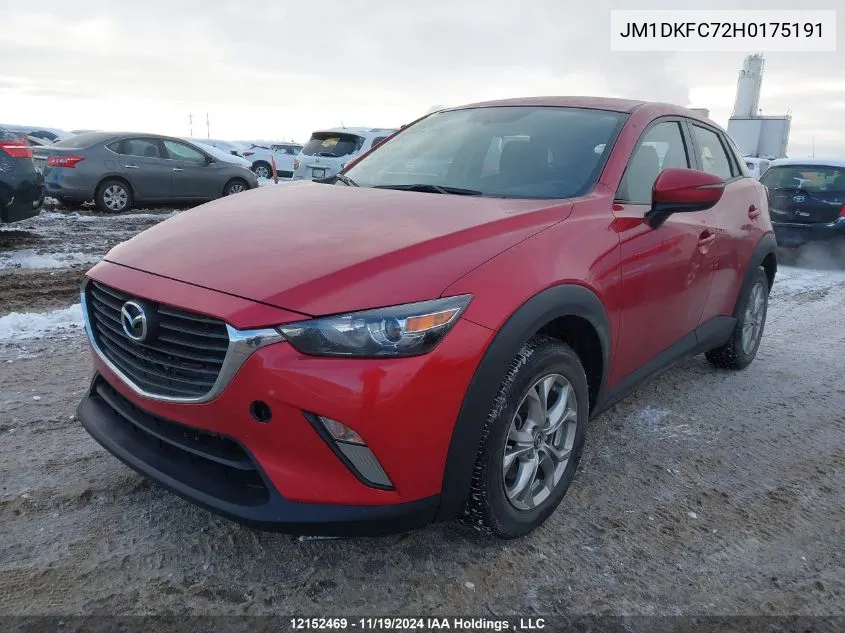 2017 Mazda Cx-3 VIN: JM1DKFC72H0175191 Lot: 12152469