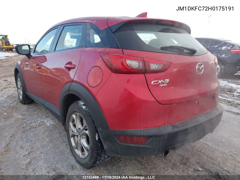 2017 Mazda Cx-3 VIN: JM1DKFC72H0175191 Lot: 12152469