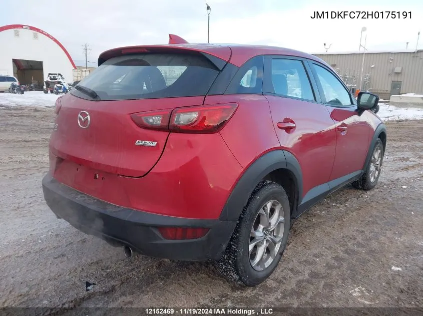 2017 Mazda Cx-3 VIN: JM1DKFC72H0175191 Lot: 12152469