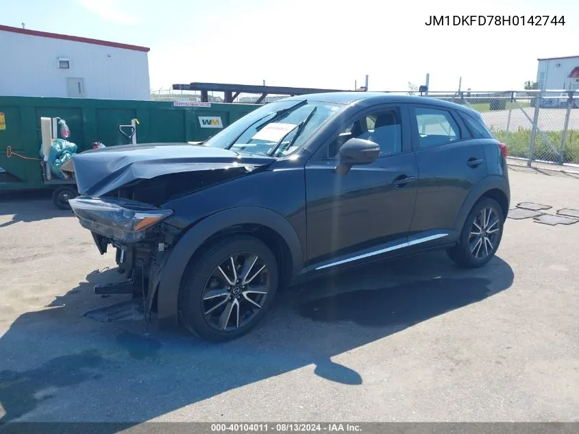 2017 Mazda Cx-3 Grand Touring VIN: JM1DKFD78H0142744 Lot: 40104011