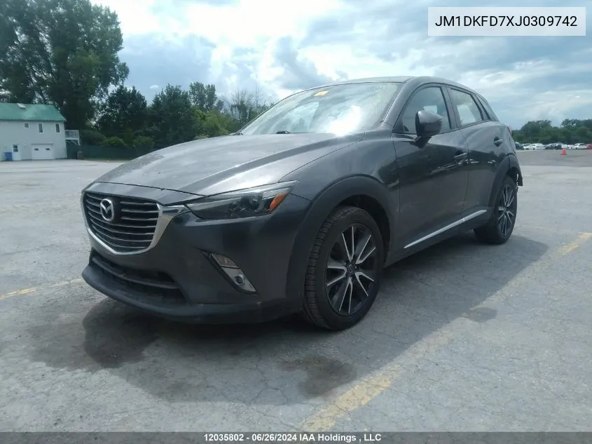 2018 Mazda Cx-3 VIN: JM1DKFD7XJ0309742 Lot: 12035802