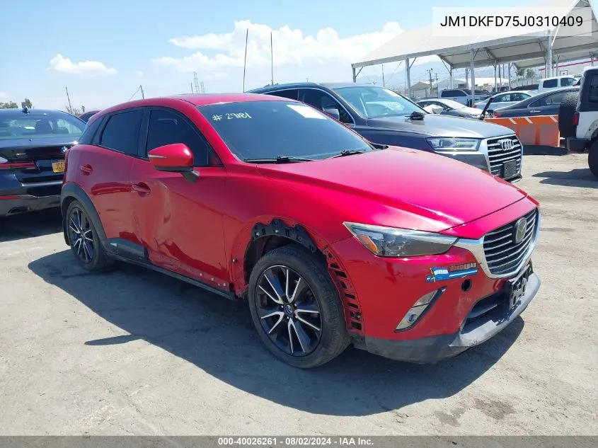 2018 Mazda Cx-3 Grand Touring VIN: JM1DKFD75J0310409 Lot: 40026261