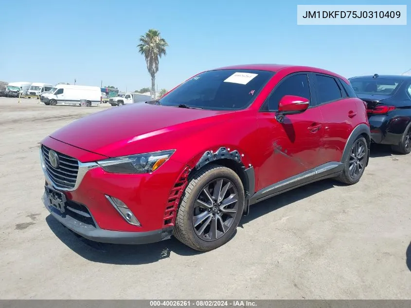 2018 Mazda Cx-3 Grand Touring VIN: JM1DKFD75J0310409 Lot: 40026261