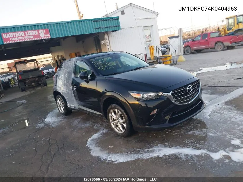 2019 Mazda Cx-3 Touring VIN: JM1DKFC74K0404963 Lot: 12076566