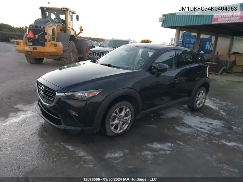 2019 Mazda Cx-3 Touring VIN: JM1DKFC74K0404963 Lot: 12076566