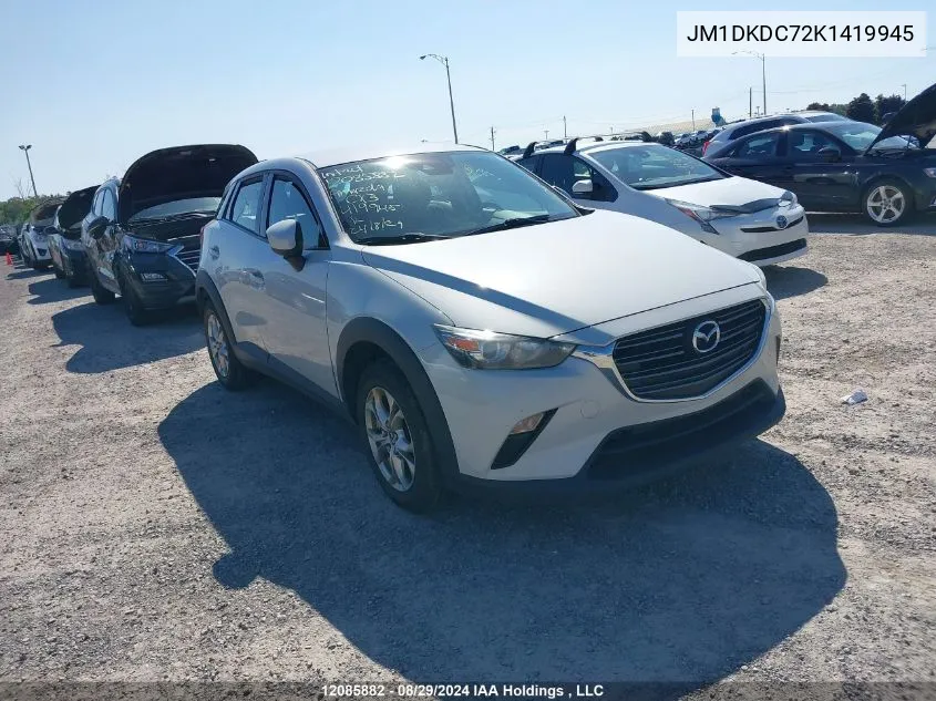 2019 Mazda Cx-3 VIN: JM1DKDC72K1419945 Lot: 12085882