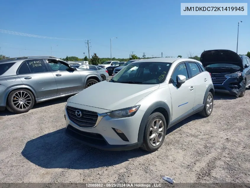 2019 Mazda Cx-3 VIN: JM1DKDC72K1419945 Lot: 12085882