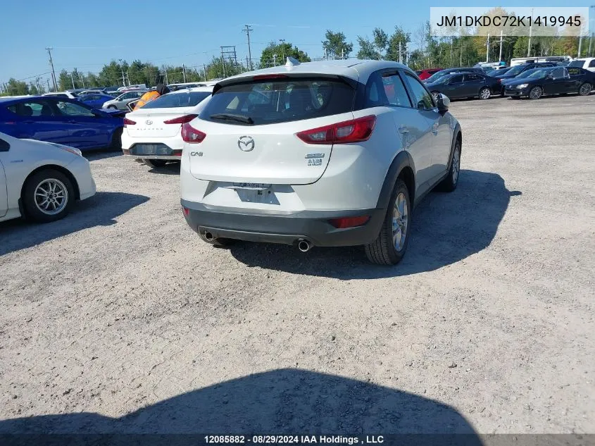 2019 Mazda Cx-3 VIN: JM1DKDC72K1419945 Lot: 12085882