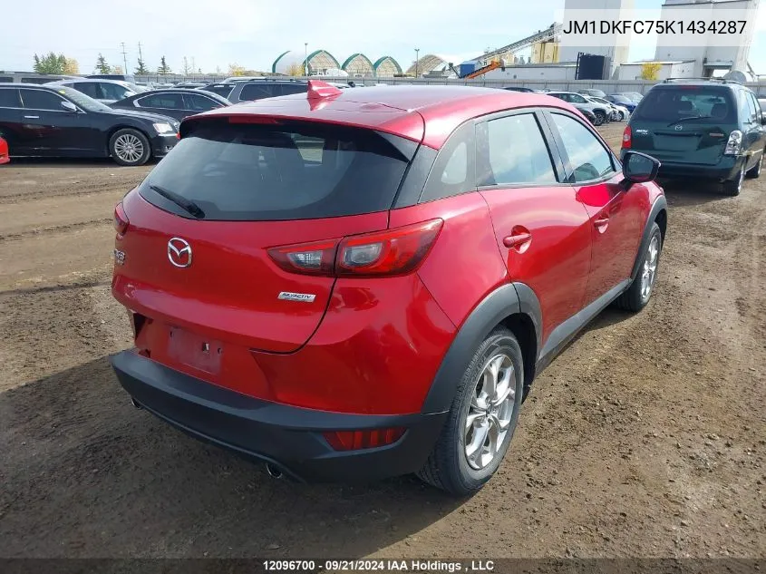 2019 Mazda Cx-3 VIN: JM1DKFC75K1434287 Lot: 12096700