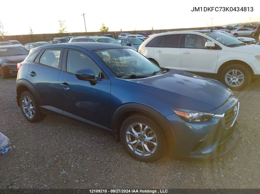 2019 Mazda Cx-3 VIN: JM1DKFC73K0434813 Lot: 12109210