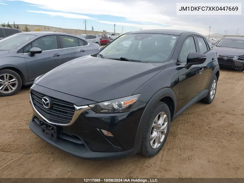 2019 Mazda Cx-3 VIN: JM1DKFC7XK0447669 Lot: 12117085