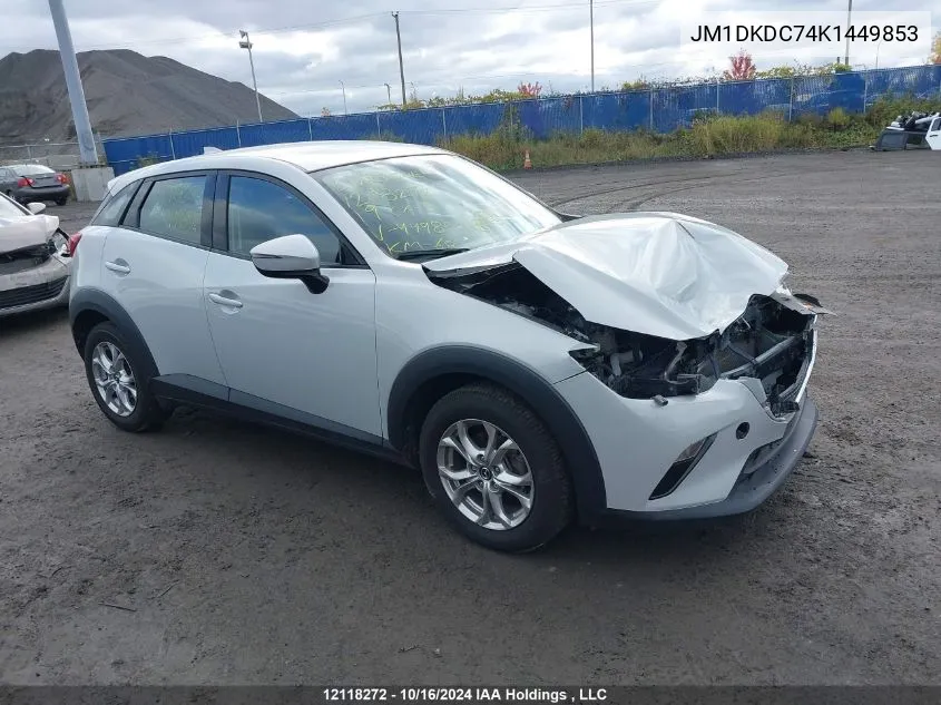 2019 Mazda Cx-3 VIN: JM1DKDC74K1449853 Lot: 12118272