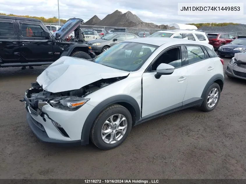 2019 Mazda Cx-3 VIN: JM1DKDC74K1449853 Lot: 12118272