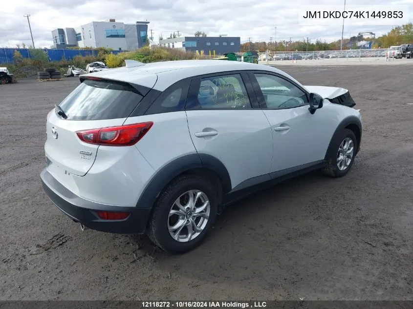 2019 Mazda Cx-3 VIN: JM1DKDC74K1449853 Lot: 12118272