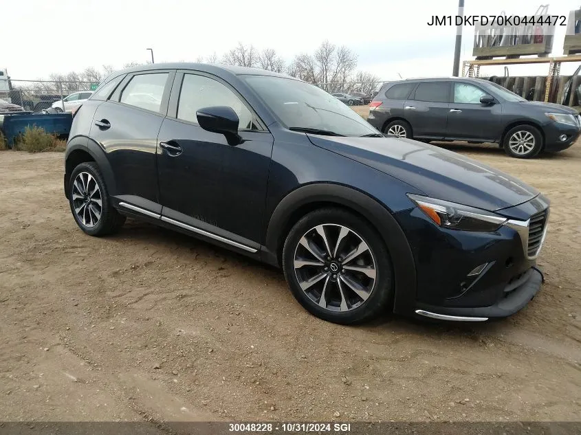 2019 Mazda Cx-3 Grand Touring VIN: JM1DKFD70K0444472 Lot: 30048228