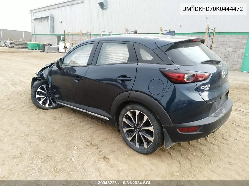 2019 Mazda Cx-3 Grand Touring VIN: JM1DKFD70K0444472 Lot: 30048228