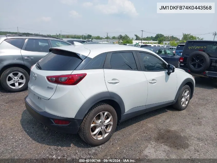 2019 Mazda Cx-3 Sport VIN: JM1DKFB74K0443568 Lot: 40106746