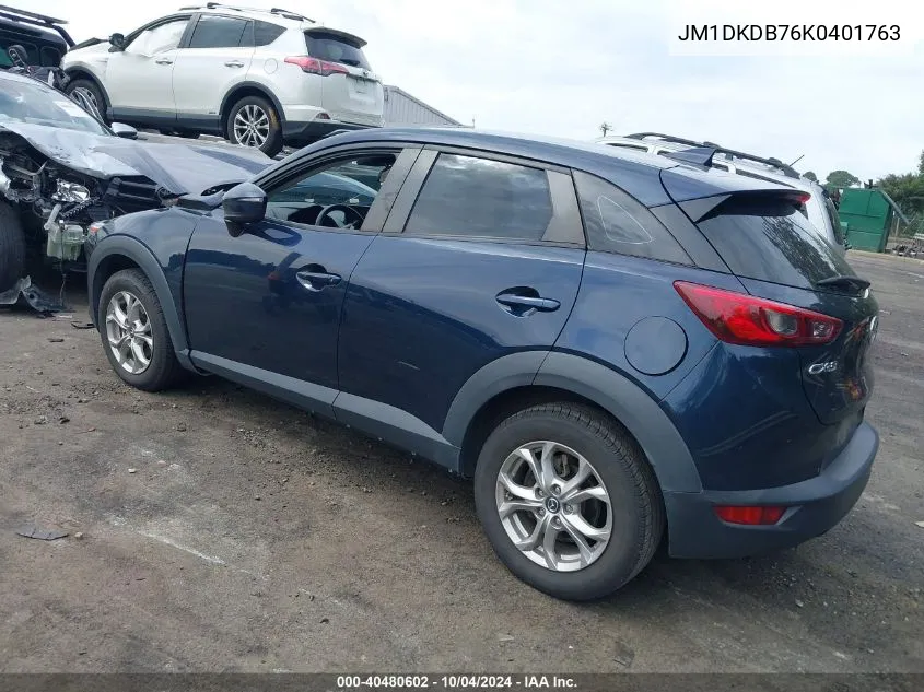 2019 Mazda Cx-3 Sport VIN: JM1DKDB76K0401763 Lot: 40480602