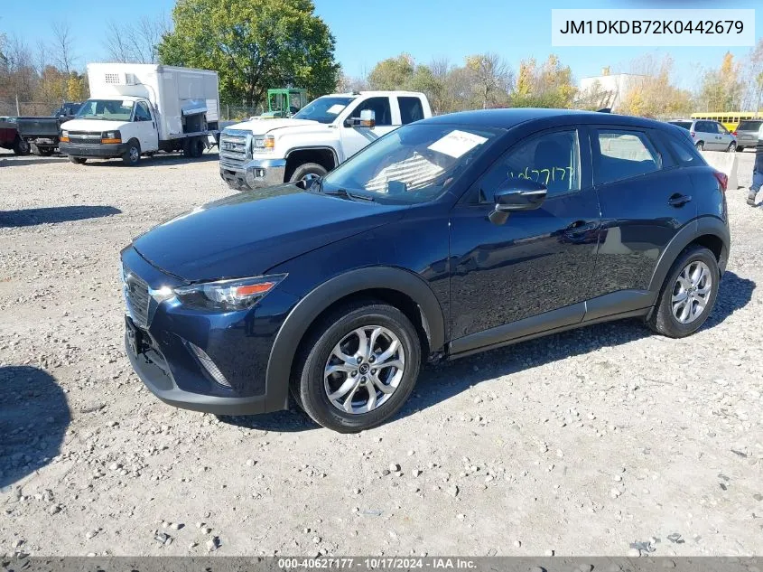 2019 Mazda Cx-3 Sport VIN: JM1DKDB72K0442679 Lot: 40627177