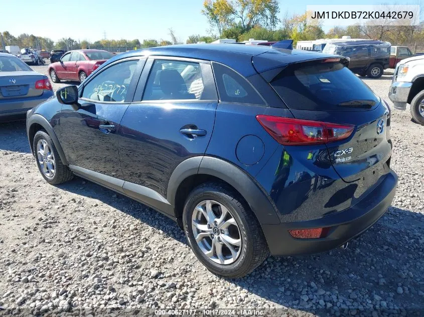 2019 Mazda Cx-3 Sport VIN: JM1DKDB72K0442679 Lot: 40627177