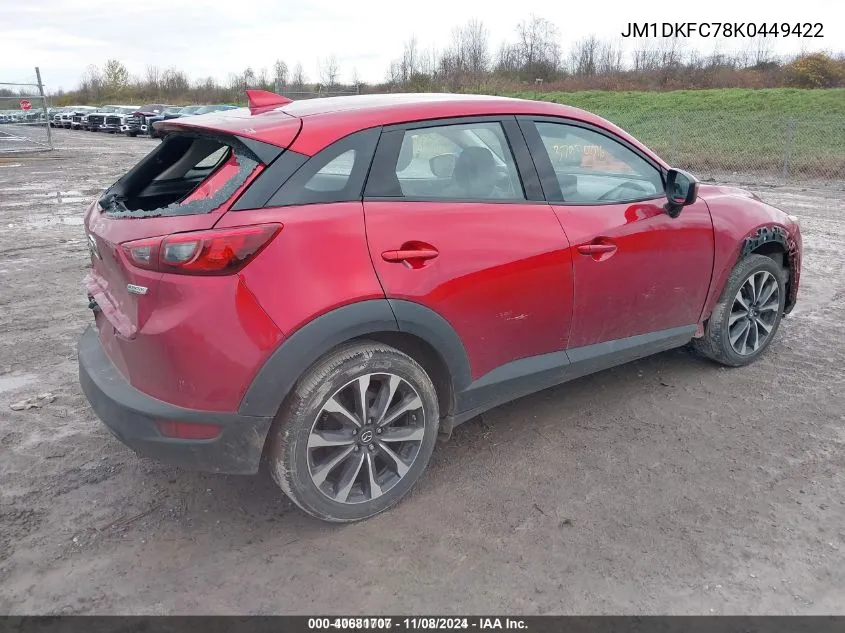 2019 Mazda Cx-3 Touring VIN: JM1DKFC78K0449422 Lot: 40681707