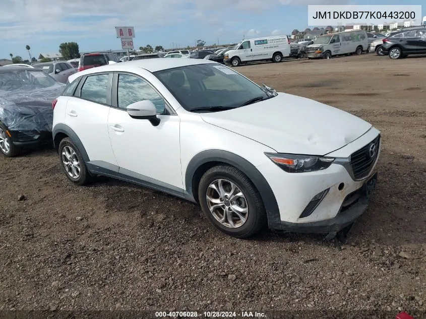 2019 Mazda Cx-3 Sport VIN: JM1DKDB77K0443200 Lot: 40706028