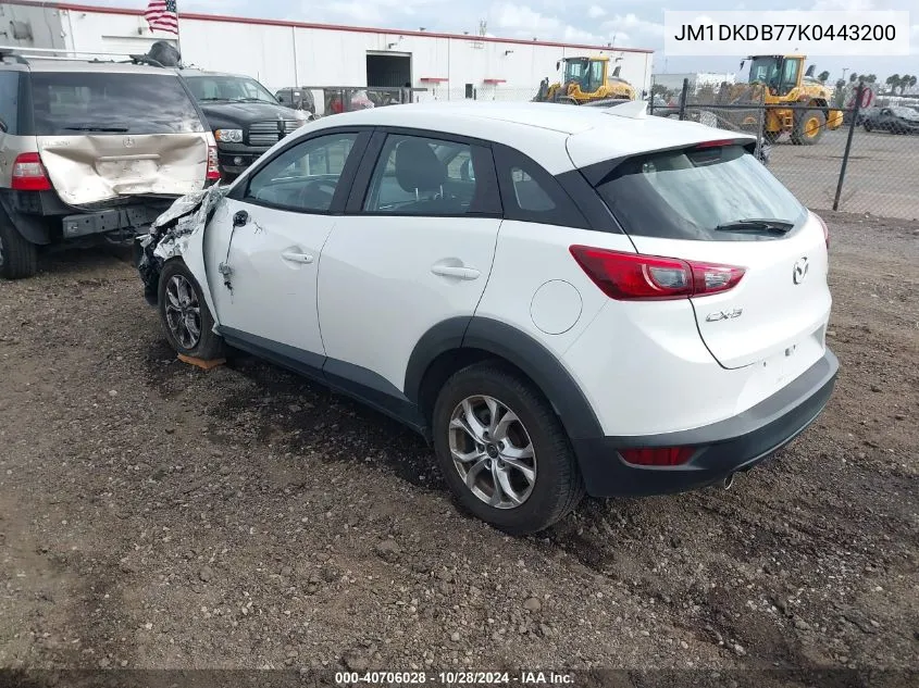 2019 Mazda Cx-3 Sport VIN: JM1DKDB77K0443200 Lot: 40706028