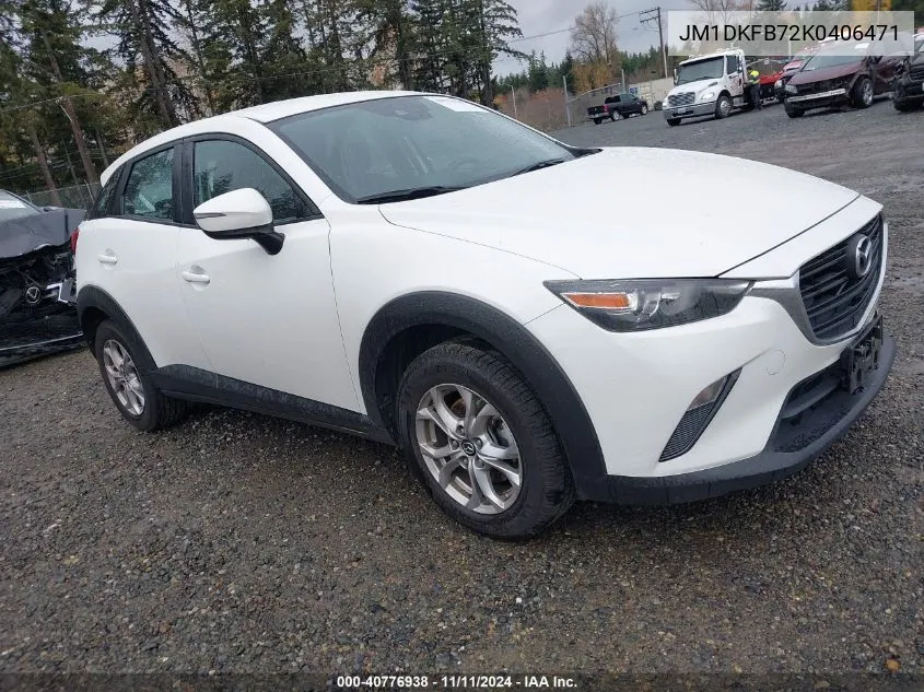 2019 Mazda Cx-3 Sport VIN: JM1DKFB72K0406471 Lot: 40776938