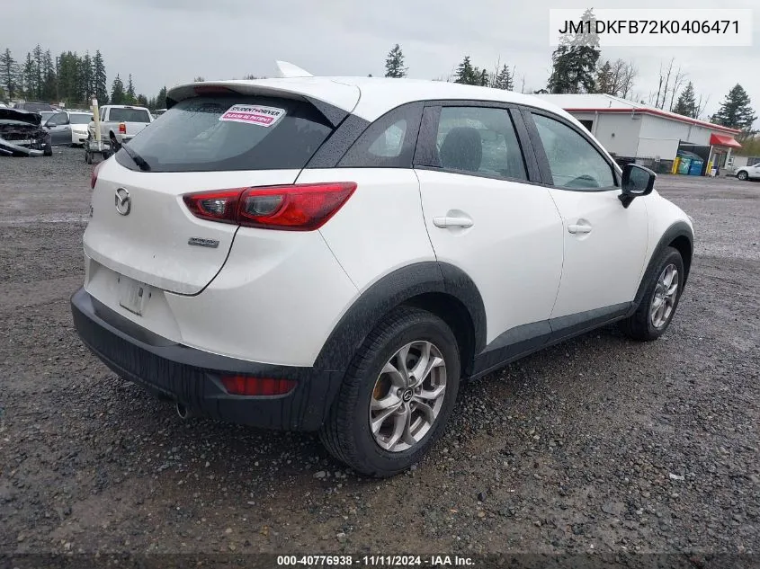 2019 Mazda Cx-3 Sport VIN: JM1DKFB72K0406471 Lot: 40776938