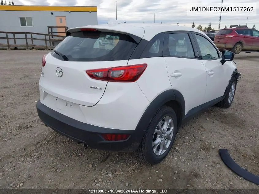 2021 Mazda Cx-3 VIN: JM1DKFC76M1517262 Lot: 12118963