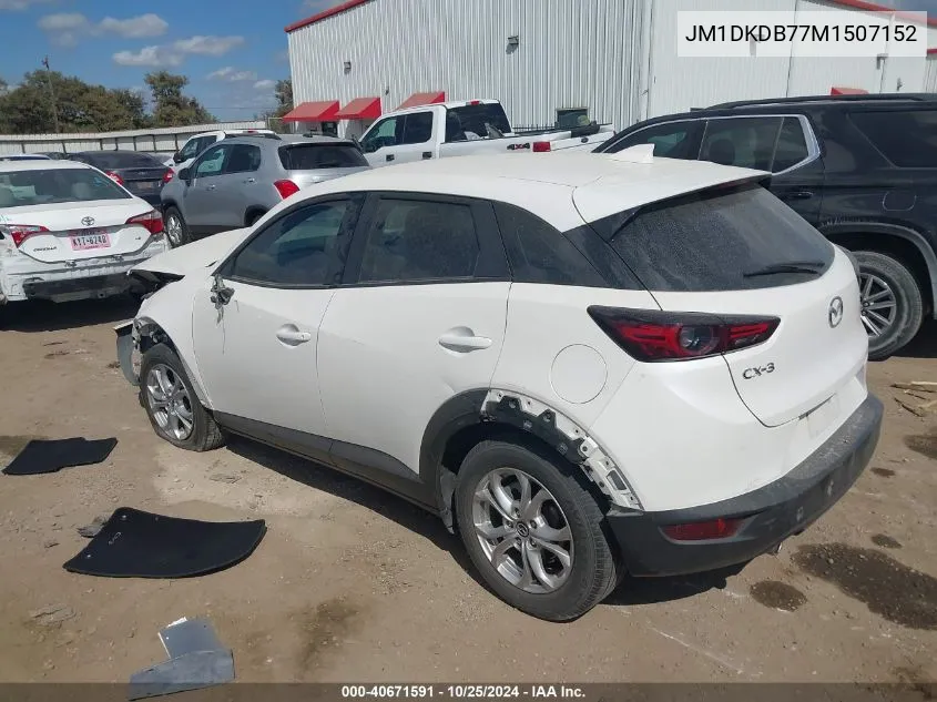 2021 Mazda Cx-3 Sport VIN: JM1DKDB77M1507152 Lot: 40671591