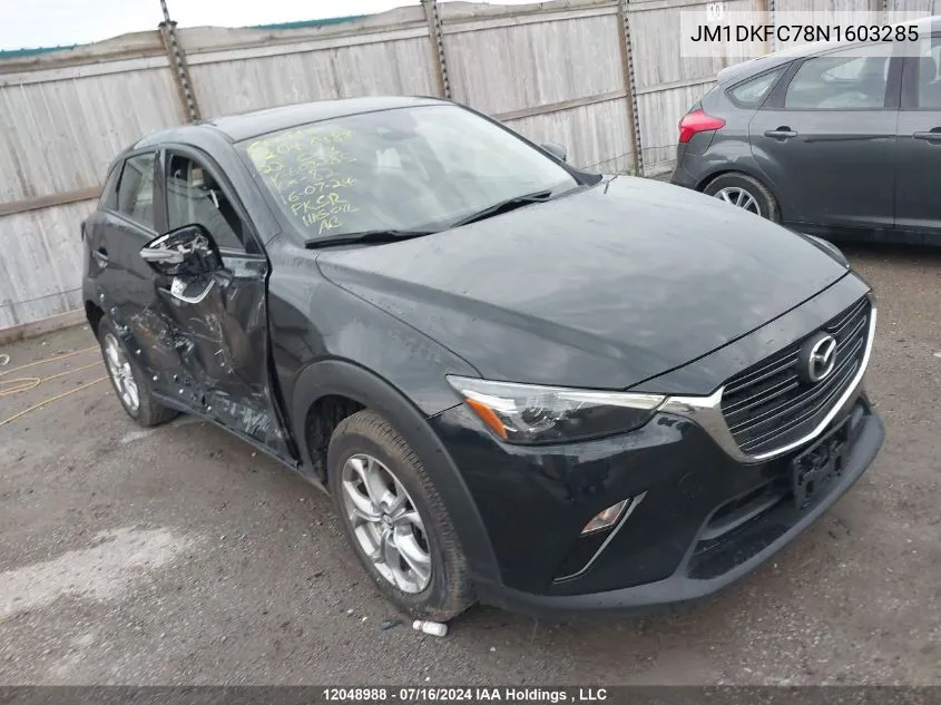 2022 Mazda Cx-3 VIN: JM1DKFC78N1603285 Lot: 12048988